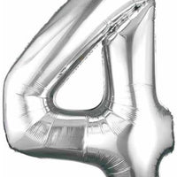 Number 4 Foil Balloon 34" (8 Colours)