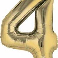 Number 4 Foil Balloon 34" (8 Colours)