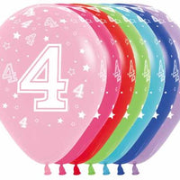 Age 4 Printed Balloon empty 5/Pkg