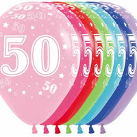 Age 50 Printed Balloon empty 5/Pkg
