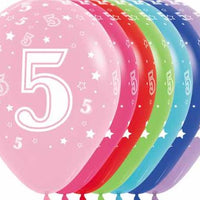Age 5 Printed Balloon empty 5/Pkg