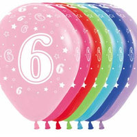 Age 6 Printed Balloon empty 5/Pkg
