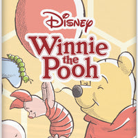 Plastic tablecover in package with winnie the pooh and friends on honeycomb background 54 inches by 84 inches