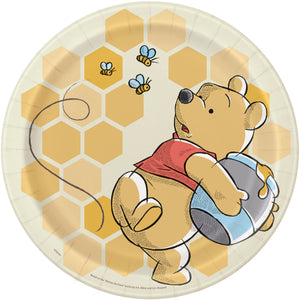 9 inch dinner plate with Pooh being chased by bees