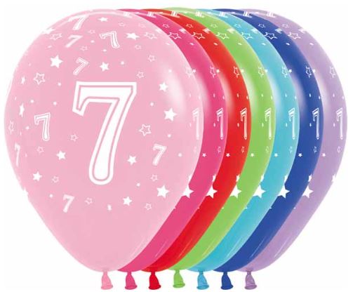 Age 7 Printed Balloon empty 5/Pkg