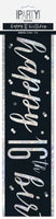 Happy 16th Birthday Black & Silver Glitz Banner
