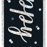 Happy 16th Birthday Black & Silver Glitz Banner