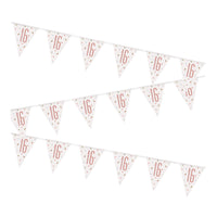 16th Birthday Rose Gold Glitz Flag Banner