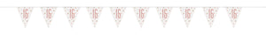 16th Birthday Rose Gold Glitz Flag Banner
