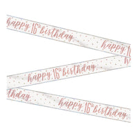 Happy 16th Birthday Rose Gold Gliltz Banner
