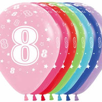 Age 8 Printed Balloon empty 5/Pkg