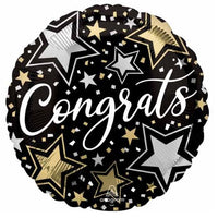 Congratulations Grad Stars 18 inch round Foil Balloon