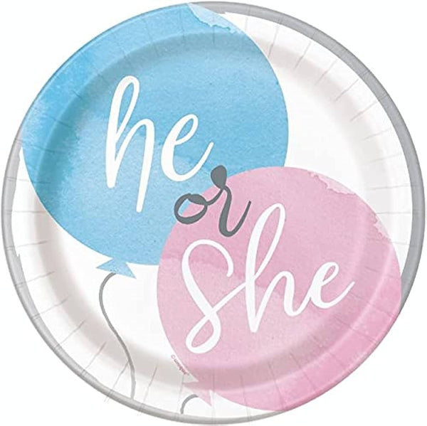 he or she pink & blue balloon