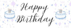 Birthday Cursive 2' x 5' Vinyl Banner