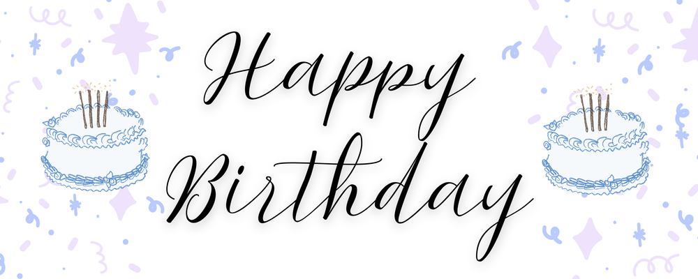 Birthday Cursive 2' x 5' Vinyl Banner