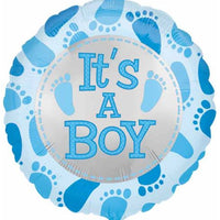 Baby Boy foot prints 18" Foil Balloon
