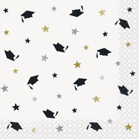 Stars and Caps Grad Beverage Napkins 16CT