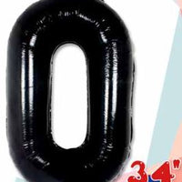 Number 0 Foil Balloon 34" (8 Colours)