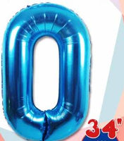 Number 0 Foil Balloon 34" (8 Colours)
