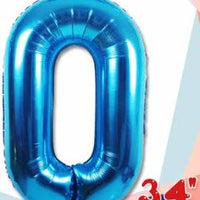 Number 0 Foil Balloon 34" (8 Colours)