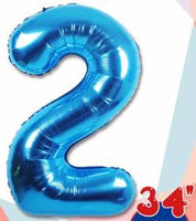 Number 2 Foil Balloon 34" (8 Colours)
