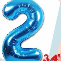 Number 2 Foil Balloon 34" (8 Colours)