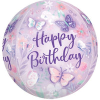 Flutters Happy Birthday 15 inch Orbz Balloon