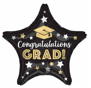 Congratulations Grad 18 inch Star Shaped Foil Balloon