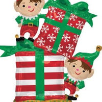 AirLoonz Elf and Presents 53 Inch Decorative Balloon
