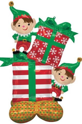 AirLoonz Elf and Presents 53 Inch Decorative Balloon