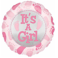 Baby Girl foot prints 18" Foil Balloon