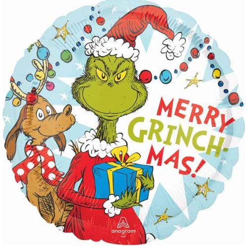 Merry Grinch-mas 18 Inch Round Foil Balloon