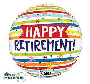 Happy Retirement Colourful Stripes 18