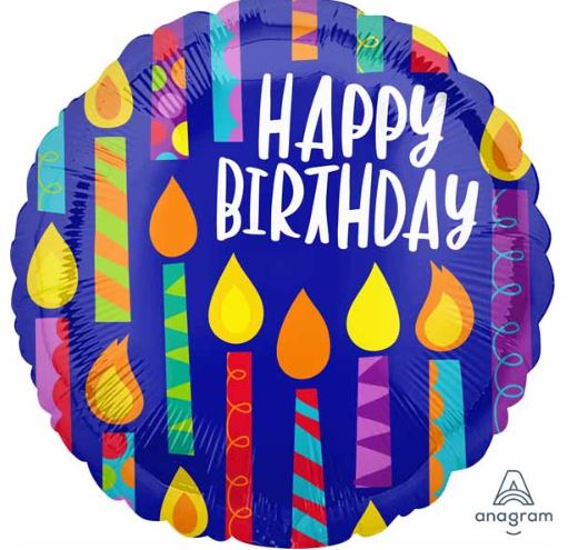 Birthday Candles 18 inch Round Foil Balloon