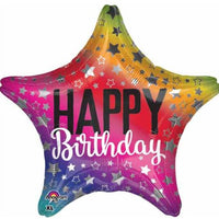 Birthday Rainbow Star shaped 18 inch Foil Balloon