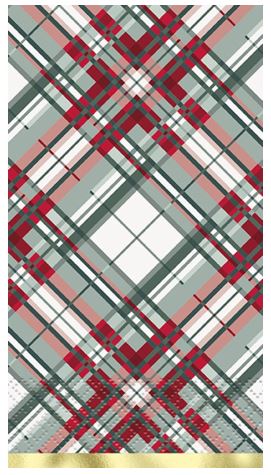 Holly Days Plaid Rectangular Napkins 16count