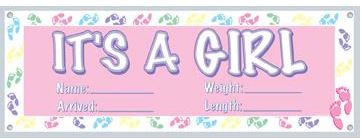 It's a girl Jumbo sign Banner