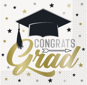 Stars and Caps Grad Luncheon Napkins 16CT