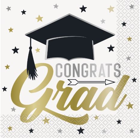 Stars and Caps Grad Luncheon Napkins 16CT