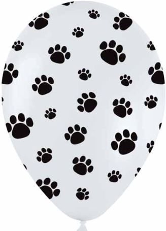 Paw Printed Balloons empty 5/Pkg