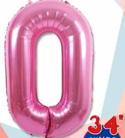 Number 0 Foil Balloon 34" (8 Colours)
