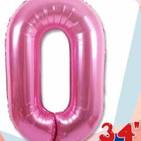 Number 0 Foil Balloon 34" (8 Colours)