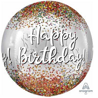Happy Birthday Sequins 15 inch Orbz Balloon