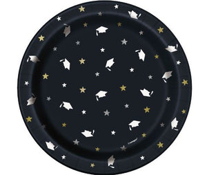 Stars & Caps Graduation Round 7" Dessert Plates 8ct