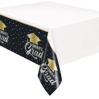 Stars & Caps Graduation Rectangular Plastic Table Cover