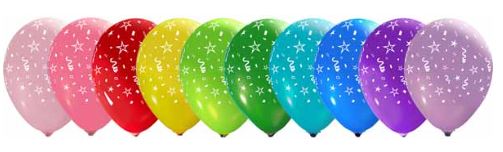 Streamer multicolour Printed Balloons empty 5/Pkg