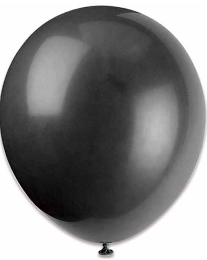 Black 12 inch Latex Balloons 10/Pkg