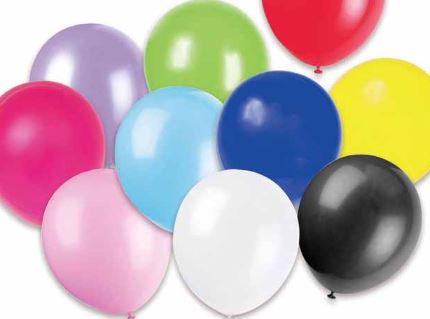Assorted Colour 12 inch latex Balloons 10/Pkg