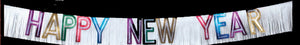 10' New year banner with fringed background