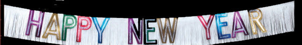 10' New year banner with fringed background